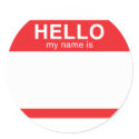 Hello My Name Is - Red stickers