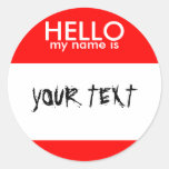 HELLO my name is (RED) Sticker