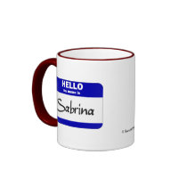 Hello My Name Is Sabrina (Blue) Mugs