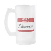 Hello My Name Is Shannon (Red) mugs