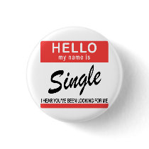 Hello My Name Is Single Pinback Button