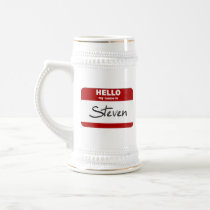 Hello My Name Is Steven (Red) mugs