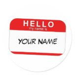 Hello My Name is Sticker