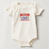 HELLO! MY NAME IS STUD MUFFIN ORGANIC t-shirts by kimfranzese HELLO! MY NAME IS STUD MUFFIN ORGANIC t-shirts