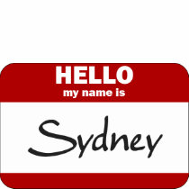 Hello My Name Is Sydney (Red) t-shirts