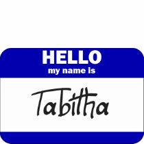 Hello My Name Is Tabitha (Blue) t-shirts