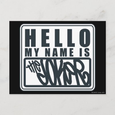 Hello My Name is the Joker postcards