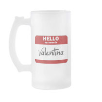 Hello My Name Is Valentina (Red) mugs