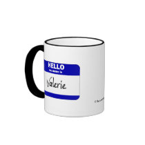 Hello My Name Is Valerie (Blue) mugs
