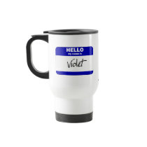 Hello My Name Is Violet (Blue) mugs