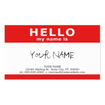 hello my name is (with QR code) Business Card Template