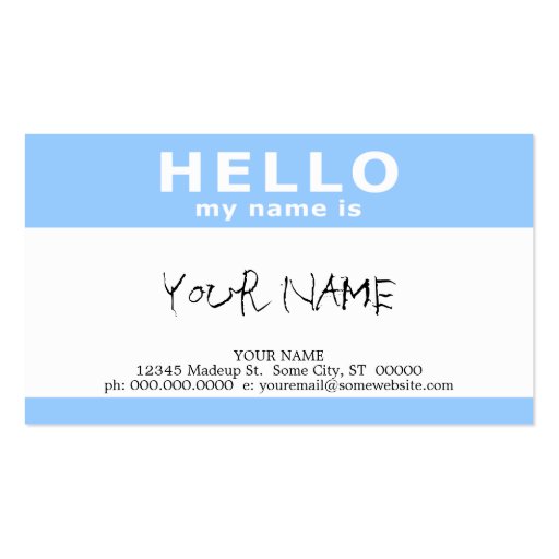 hello my name is (with QR code) Business Card Template (front side)