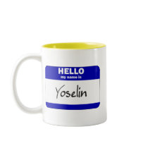 Hello My Name Is Yoselin (Blue) mugs