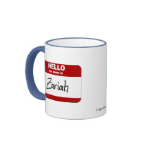 Hello My Name Is Zariah (Red) mugs