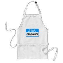 Hello Name Tag Sasquatch Apron