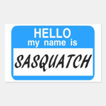 Hello Name Tag Sasquatch Sticker
