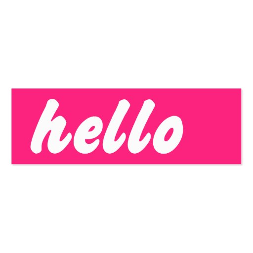 Hello Pink Business Card Template (front side)