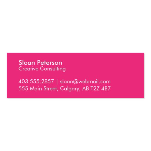 Hello Pink Business Card Template (back side)