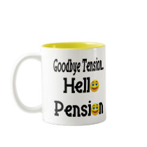 Hello Retirement Pension mugs by retirementgifts Hello Retirement Pension mugs