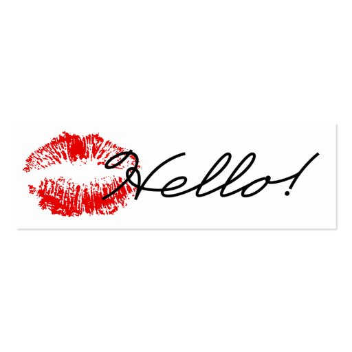 Hello! Sealed with a Kiss Business Card (front side)