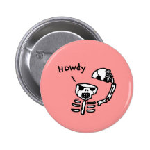 Hello Skull Pinback Buttons