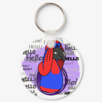 Hello Solomon Island Eclectus Keychain by MenagerieMayhem Hello Solomon Island Eclectus Keychain