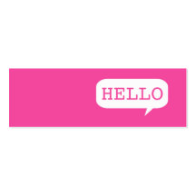 "Hello" Speech Bubble Business Card Template