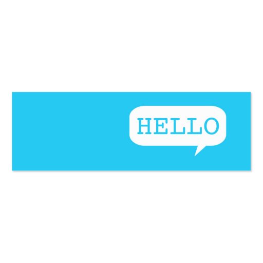 "Hello" Speech Bubble Business Card Templates (front side)