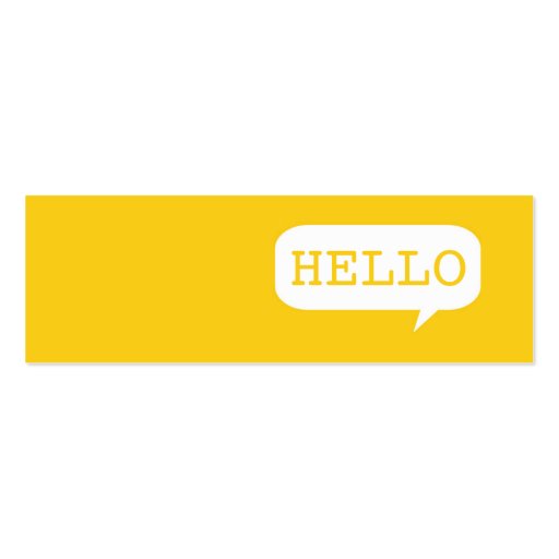 "Hello" Speech Bubble Business Cards (front side)