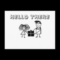 HELLO THERE CARTOON ART POSTCARD postcards