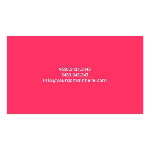Hello there! Pink Business Card (back side)