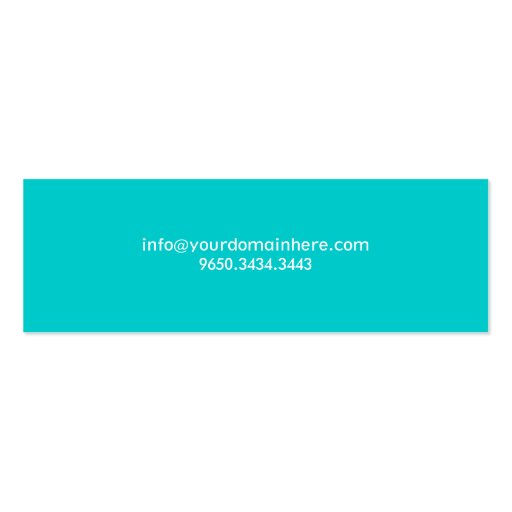 Hello! Turquoise Profile Business Card (back side)