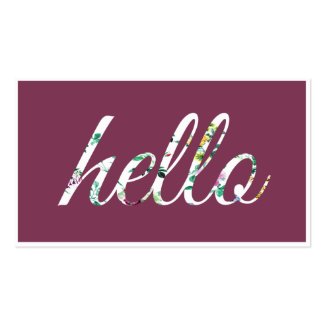 Hello Vintage Flowers Business Card