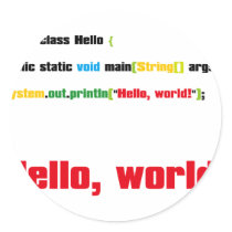 Hello, World! Round Stickers
