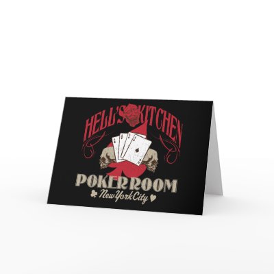 Hells Kitchen Poker Room, New York City Greeting C Card by brev87