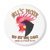 Hell's Pecker BBQ Sauce magnets by MeatShirt Hell's Pecker BBQ Sauce magnets