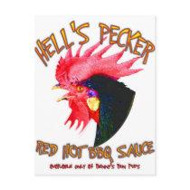 Hell's Pecker BBQ Sauce postcards by MeatShirt Hell's Pecker BBQ Sauce postcards