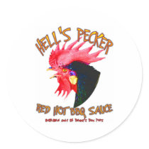 Hell's Pecker BBQ Sauce stickers by MeatShirt Hell's Pecker BBQ Sauce stickers