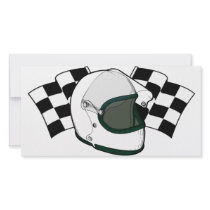 Helmet & Flags Personalized Photo Card