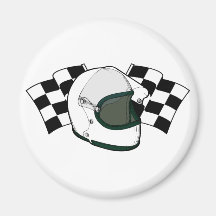 Helmet & Flags Refrigerator Magnets