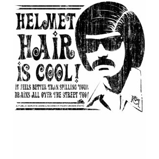 Helmet Hair is Cool! (vintage blk) shirt