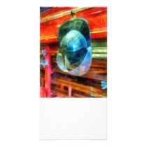 Helmet Hanging on Fire Truck photo cards
