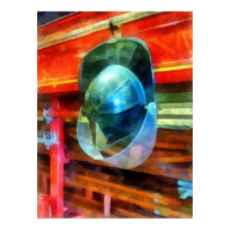 Helmet Hanging on Fire Truck posters