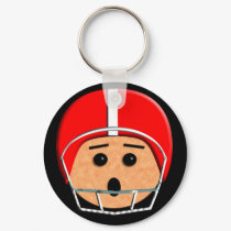 Helmet Head - Red and White - keychains