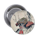 Helmet on a Plum Tree by Ryusai, Shigeharu Ukiyoe Pin