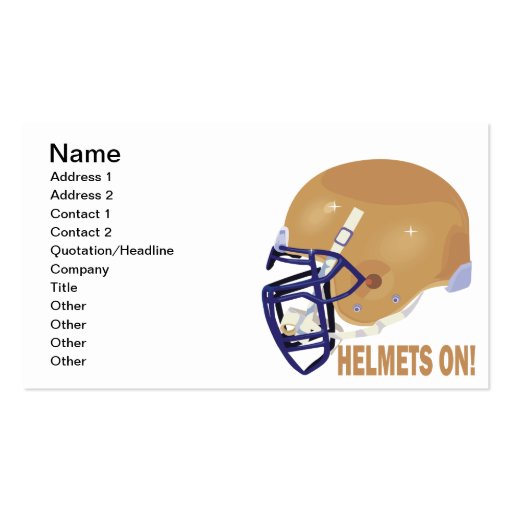 Helmets On Business Cards (front side)