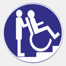 HELP DISABLES STAIRS FRIEND STICKER