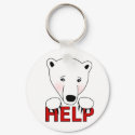 Help for Polar Bear Keychain by tshirtdujour Help for Polar Bear Keychain