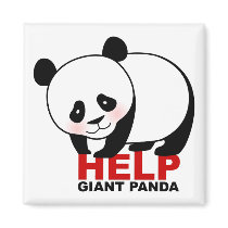 Help Giant Panda Magnet by tshirtdujour Help Giant Panda Magnet