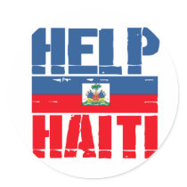 HELP HAITI FLAG stickers by HumaniTees HELP HAITI FLAG stickers